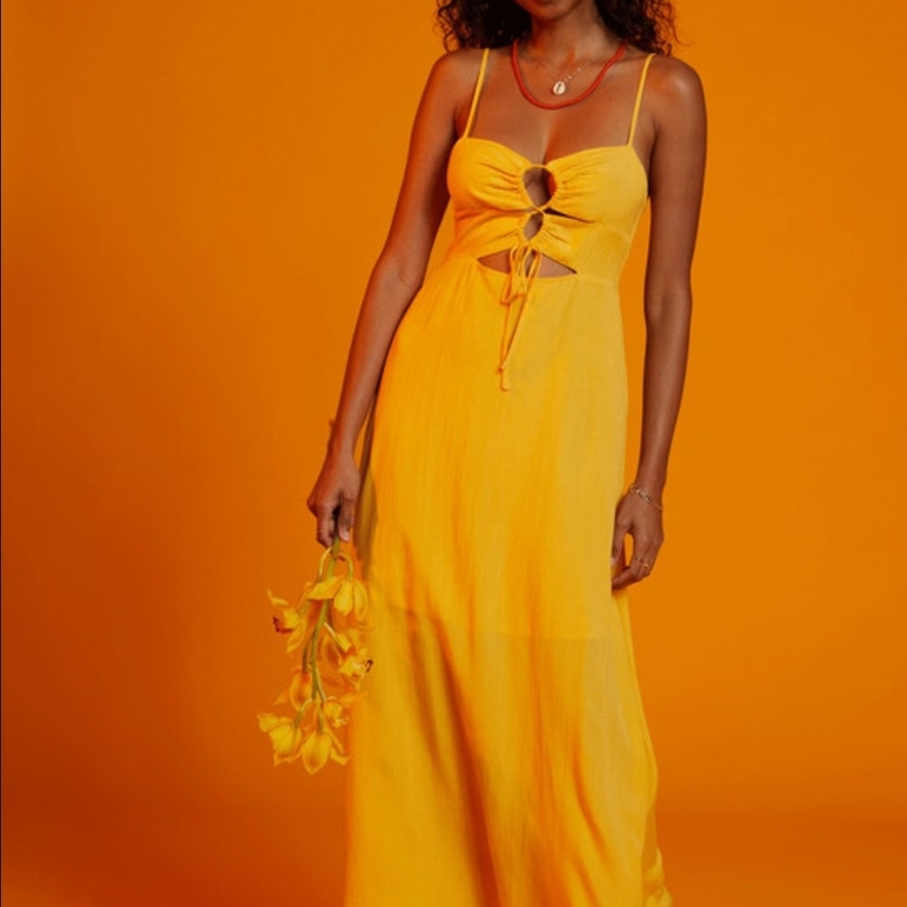 Elegant Yellow Maxi Dress